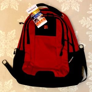 17 inch SWISSGEAR red and black backpack
